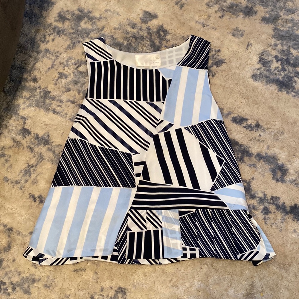 Navy and light blue printed JOA tank. Size medium